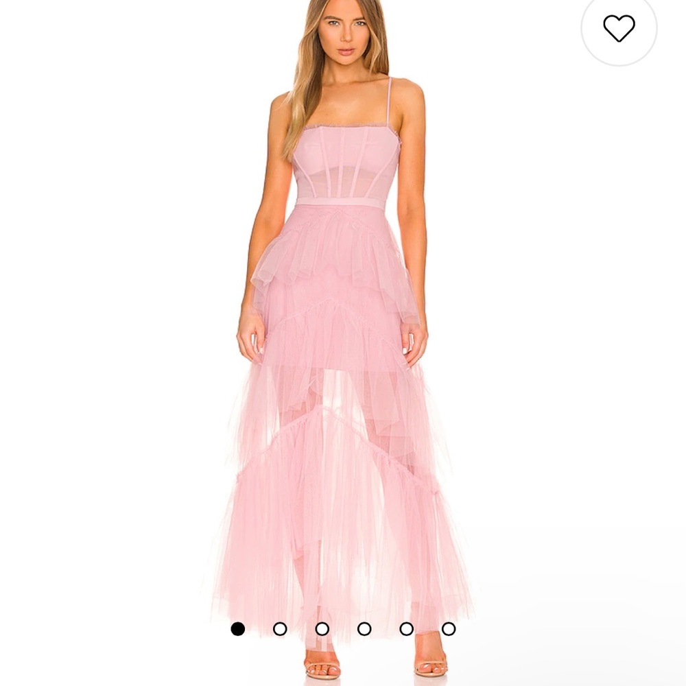 Corset Tulle Gown in Pink Tint by BCBGMAXAZRIA